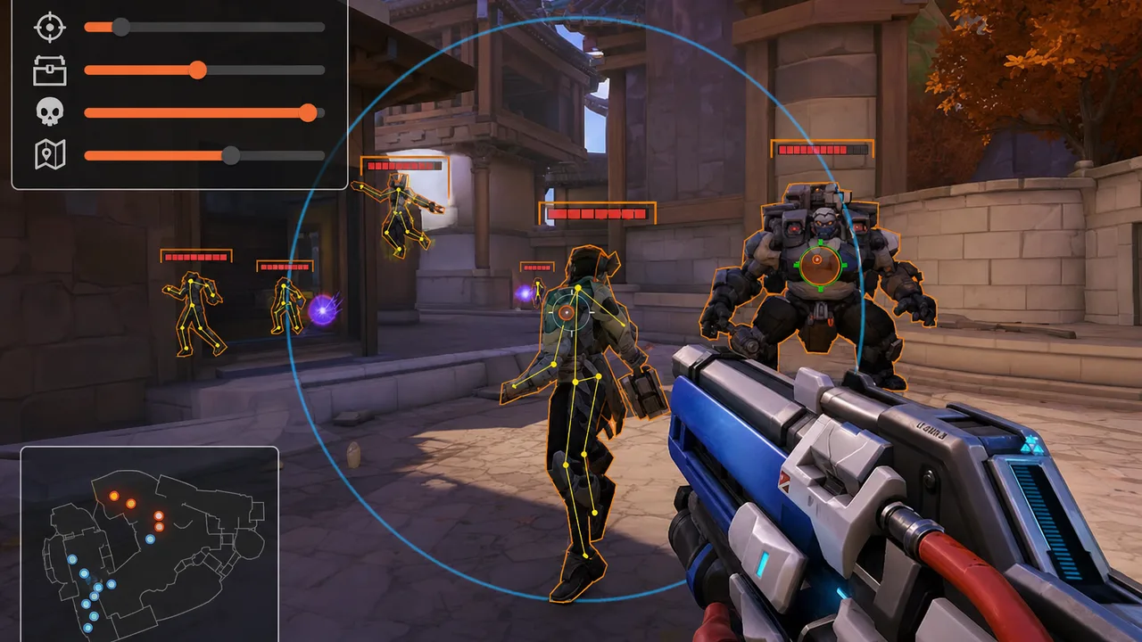 Overwatch 2 ability ESP highlighting deployables and cooldown markers