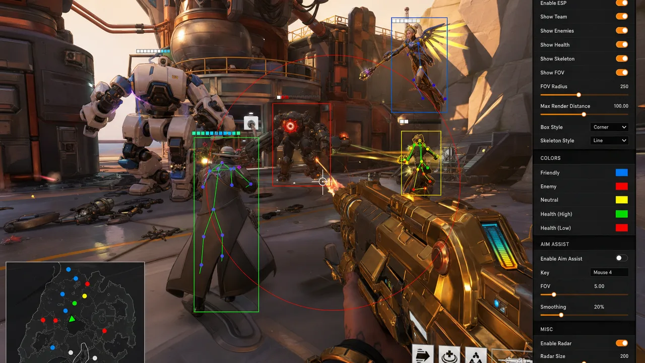 Setup order flowchart for spoofer cheat and Overwatch 2 login