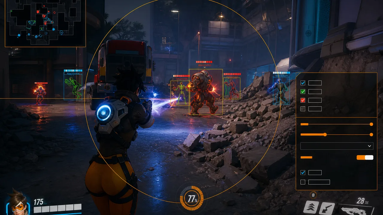 Overwatch 2 third-person engagement on hybrid map