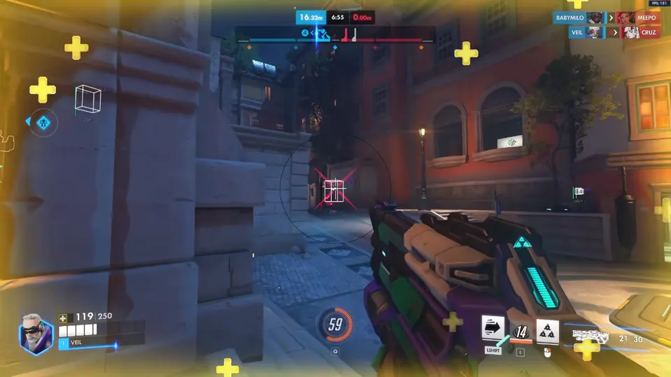 Overwatch 2 payload — Soldier 76 defending the objective on a European street